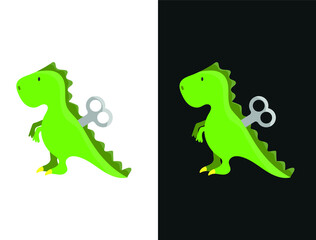 Vector image. Drawing of a dinosaur toy. Funny image for children.