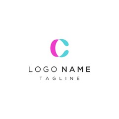 abstract logo design letter C