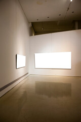 A blank picture frame in the exhibition room 