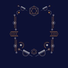 Abstract sacred geometry hand drawn vector illustration ornament