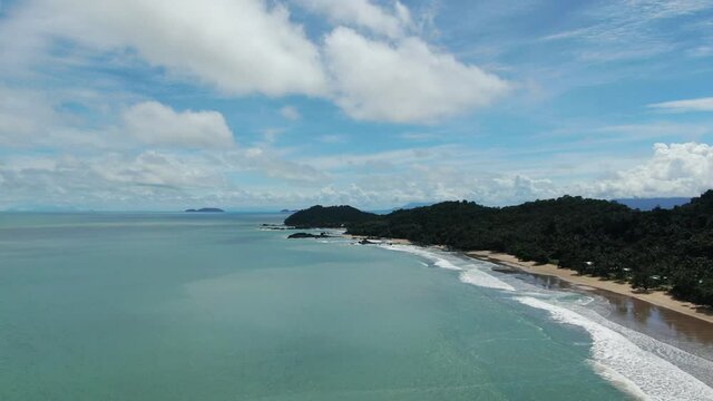 The Telok / Teluk Melano Coastline and Beach at the most southern tip of the Tanjung Datu part of Sarawak and Borneo Island