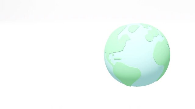 3Dで作成した逆回転する地球（ループする動画）