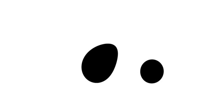 black and white  bubble or shapes looping each other animation footage 4k clip