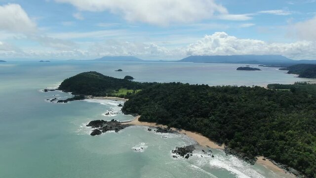 The Telok / Teluk Melano Coastline and Beach at the most southern tip of the Tanjung Datu part of Sarawak and Borneo Island