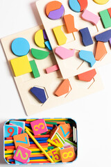 children's toys made from natural material. wood toys for developmental. colorful wood toys and toys for cognitive rehabilitation  