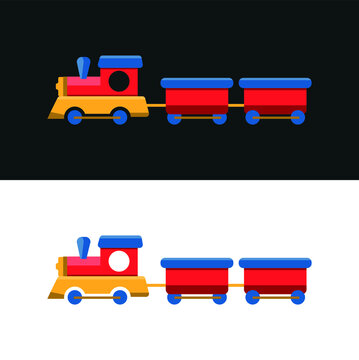 Vector image. You draw a toy train. Nice picture for children.