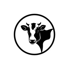Cow head icon isolated on white background. Design elements for logo, label, emblem, sign. Vector illustration