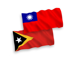 Flags of East Timor and Taiwan on a white background
