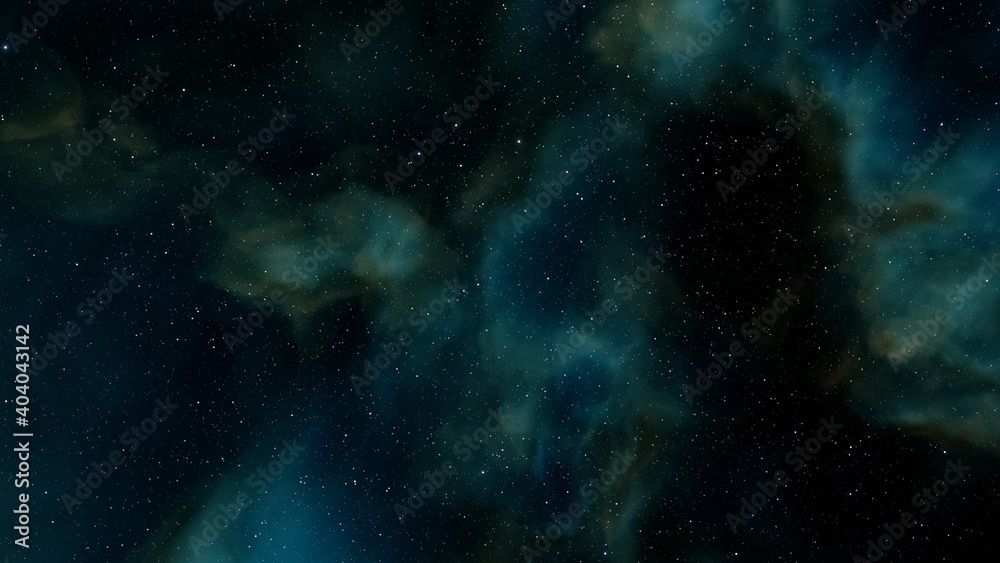 Wall mural nebula gas cloud in deep outer space, science fiction illustrarion, colorful space background with s