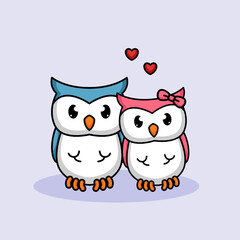Cute couple animals in Valentine's Day love