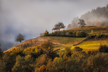 
Autumn misty morning, Wide shot , HDR, beautiful morning autumn landscape, Republika Srpska, Teslich, Ochaush 