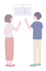 妊活する夫婦のイラスト