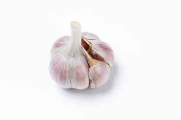 garlic on a white background