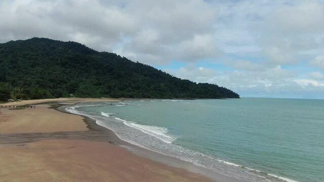 The Telok / Teluk Melano Coastline and Beach at the most southern tip of the Tanjung Datu part of Sarawak and Borneo Island