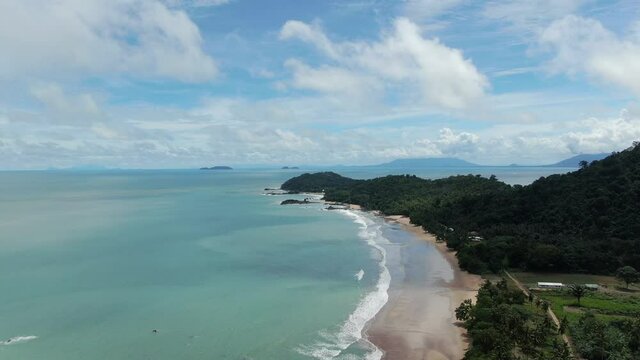 The Telok / Teluk Melano Coastline and Beach at the most southern tip of the Tanjung Datu part of Sarawak and Borneo Island