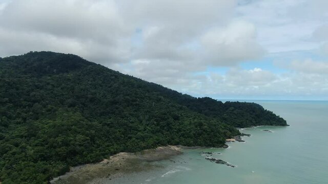 The Telok / Teluk Melano Coastline and Beach at the most southern tip of the Tanjung Datu part of Sarawak and Borneo Island