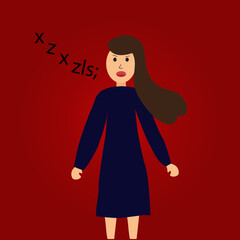 angry face of female or woman about frustration or nervous with problem and psychology in person on illustration vector