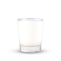 Glass of milk isolated on white background with clipping paths.