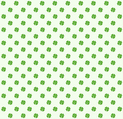 four leaf clover seamless pattern.  White background. Hand drawing. Happy St. Patrick 