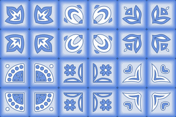 white blue abstract pattern tiles
