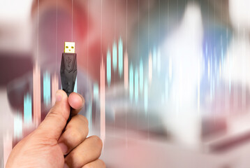 USB 3.0-4.0 head, new technology, hand held fiber optic system Isolated from the background