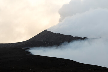 Smoking crater of active Marum volcano, Ambrym, Vanuatu