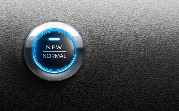 Start button new normal with blue light - 3D illustration