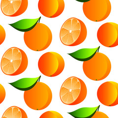 oranges seamless vector pattern, fruit citrus print
