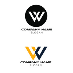 logo letter w geometric triangle