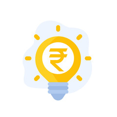 Idea is money icon with rupee, vector