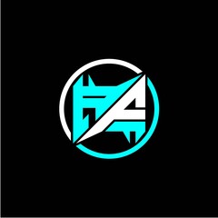 Modern minimalist design with the initials letter A F square and rings around it.