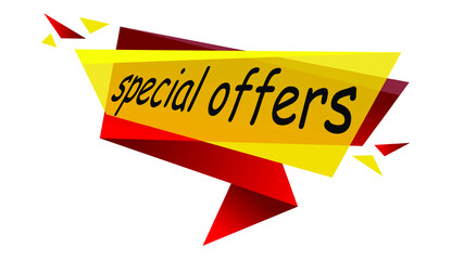 Special offer banner isolated on white background. Vector illustration of sale banner