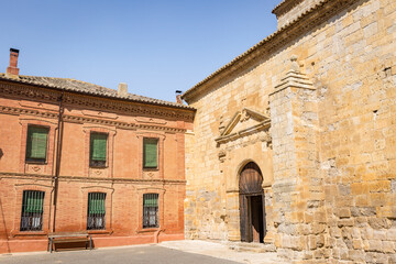 Fototapeta premium Church of Our Lady of the Assumption in Boadilla del Camino, province of Palencia, Castile and Leon, Spain
