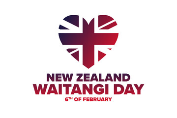 Fototapeta premium Waitangi Day. New Zealand. 6th of February. Holiday concept. Template for background, banner, card, poster with text inscription. Vector EPS10 illustration.