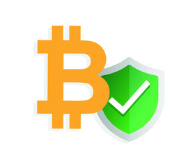 Blockchain Bitcoin Icon flat icon design. The concept of economics and digital money for web page and mobile.