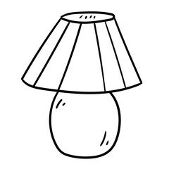 The Table Lamp hand drawn in doodle style. Cozy home isolated element, simple, minimalism. scandinavian hygge style