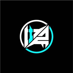 Modern minimalist design with the initials letter I Z square and rings around it.