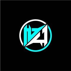 Modern minimalist design with the initials letter N U square and rings around it.