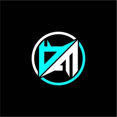 Modern minimalist design with the initials letter O M square and rings around it.