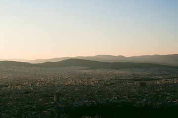 Obraz premium Sunset over the city. 