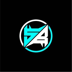 Modern minimalist design with the initials letter S B square and rings around it.