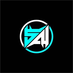 Modern minimalist design with the initials letter S N square and rings around it.