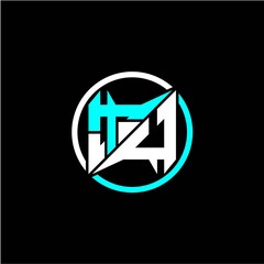 Modern minimalist design with the initials letter T U square and rings around it.