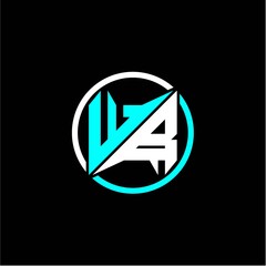 Modern minimalist design with the initials letter W B square and rings around it.