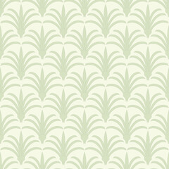 Seamless pattern in art Deco style. Decorative illustration of a palm tree, vintage ornament in vector. Wallpaper or elegant fabric