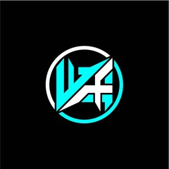 Fototapeta premium Modern minimalist design with the initials letter W X square and rings around it.