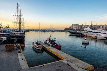 Fototapeta na wymiar view of Marina Zeas, Piraeus,Greece