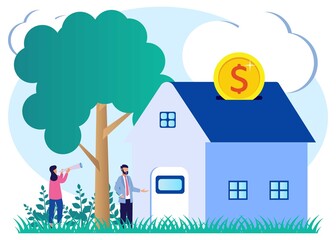 Obraz na płótnie Canvas Illustration vector graphic cartoon character of mortgage