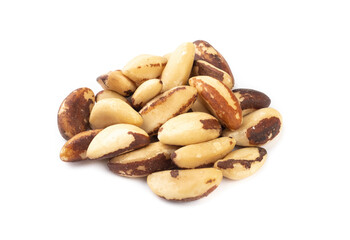 A group of brazil nuts isolated over white background