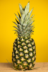 Pineapple isolated on yellow background © Exploder